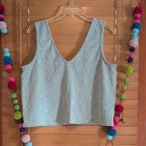 Madewell Light Blue Patterned Tank Top